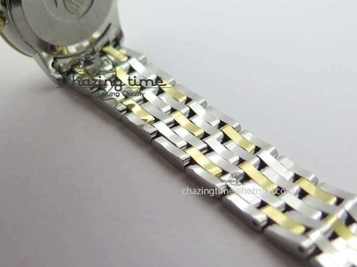 0503 OnTrend De Ville 27mm SS YG Ladies MK 1:1 Best Edition White MOP Dial Diamond Markers On SS Bracelet Ronda Quartz 8187